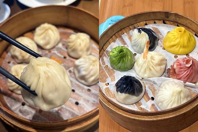 난샹만터우(왼쪽)와 샤오완샤오룽뎬신의 샤오룽바오./박정배