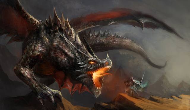 서양에서 그려진 용의 모습. 커다란 날개를 퍼덕이며 불을 내뿜는다. 게티이미지뱅크