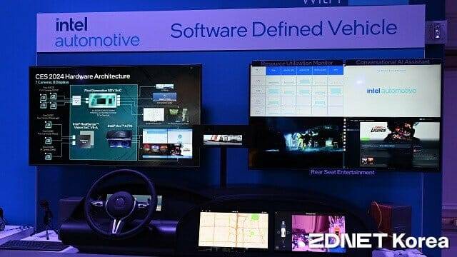 인텔이 9일 진행한 x86 프로세서 기반 SDV 구현 사례 시연. (사진=지디넷코리아)