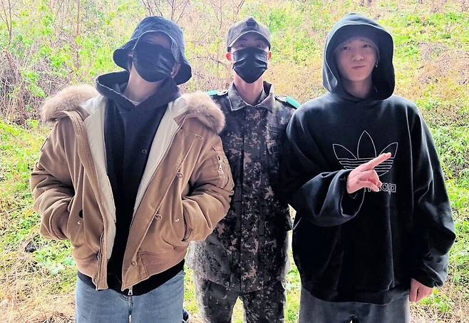 ▲ 지민, 진, 정국(왼쪽부터). 출처| 진 SNS