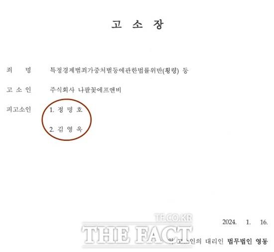 법무법인 영동은 22일 오전 "김수미 씨(본명 김영옥)와 아들 정명호 씨가 이사 및 주주로서 수 회에 걸쳐 나팔꽃F&B 고유 브랜드인 '김수미'를 제3자에게 무단으로 넘기고 금품을 개인적으로 수수해 회사에 손실을 끼쳤다"고 고소 이유를 밝혔다. /법무법인 영동