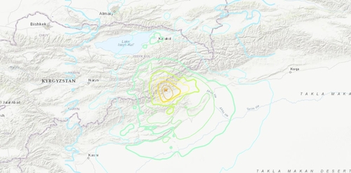 중국 신장자치구서 규모 7 지진 [미국지질조사국 홈페이지 캡처. 재판매 및 DB 금지]