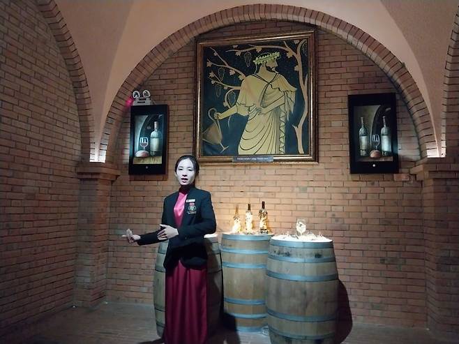 베트남 남동부에 위치한 무이네의 주요 관광지 중 하나인 '와인캐슬'에서 직원이 영어로 투어를 진행하고 있다. /사진=이환주 기자