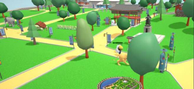 A view of the \'Jinju Castle Metaverse\', a virtual reality platform built by Jinju City, Gyeongnam Province. Screen capture of Jinju Castle Metaverse
