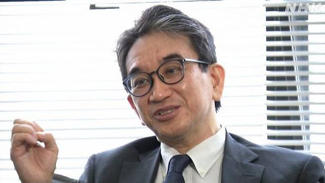 2020년 10월 주중 일본 대사로 임명됐을 당시 일본 TV에 나온 다루미 히데오 전 대사. /NHK