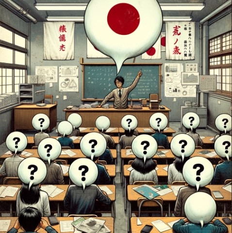 챗GPT가 일본의 유토리 교육을 풍자해 만든 이미지.