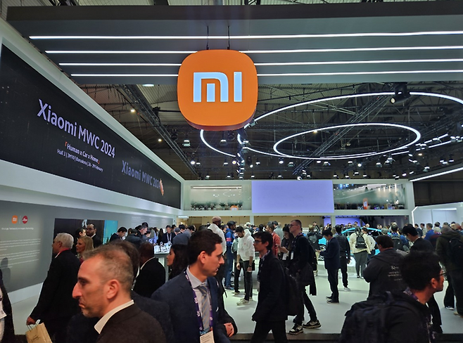 MWC 2024 샤오미 전시 부스 전경. ⓒ데일리안 민단비 기자