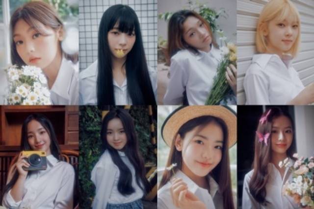 유니스는 진현주, 나나, 젤리당카, 코토코, 임서원, 오윤아, 엘리시아, 방윤하(왼쪽 위부터 시계방향)로 구성된 8인조 걸그룹이다. /F&F엔터테인먼트