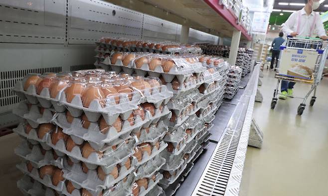 서울의 한 대형마트에서 계란을 판매하고 있다. 연합뉴스