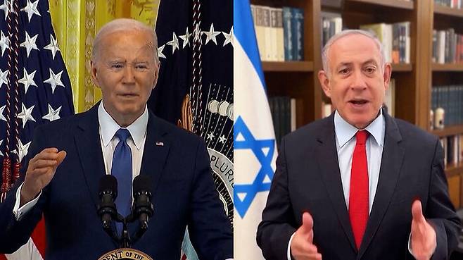 바이든 미 대통령, 네타냐후 이스라엘 총리