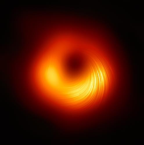 M87 은하 중심부 초대 질량 블랙홀의 편광 영상 [한국천문연구원 제공. 재판매 및 DB 금지]
