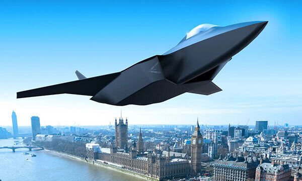 GCAP가 영국 런던 상공을 비행하는 모습을 그린 상상도. BAE 시스템스 제공