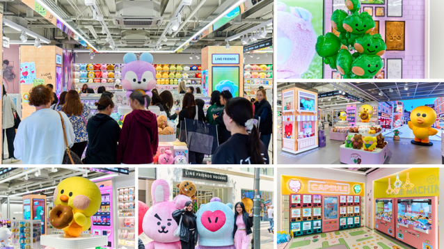 ‘라인프렌즈 스퀘어 명동’을 즐기는 국내외 팬들의 모습