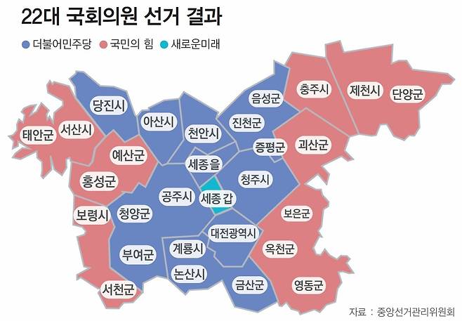 22대 국회의원 선거 결과. 자료 : 중앙선거관리위원회