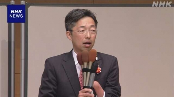 일본 구마모토현의 새로운 지사가 된 기무라 타카시(49). NHK