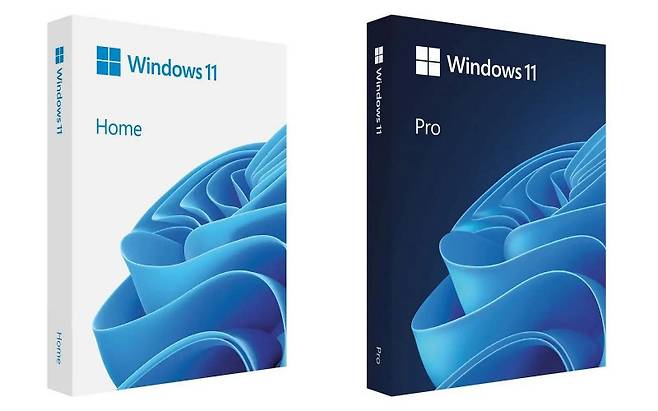 윈도우11 홈(왼쪽)과 프로(오른쪽) (출처 : Microsoft)