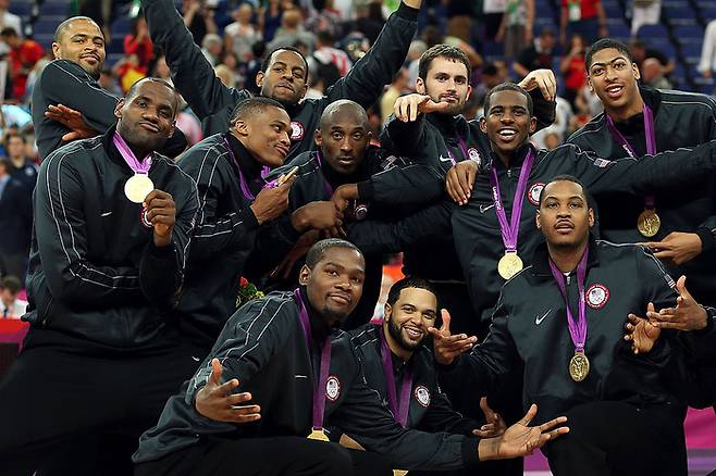 2012 런던올림픽에서 금메달을 딴 미국 남자 농구대표팀. Getty Images코리아