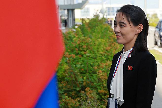 지난해 9월13일 김여정 북한 노동당 부부장이 북·러 정상회담이 열리는 러시아 아무르주 보스토치니 우주기지에 도착했다.ⓒREUTERS