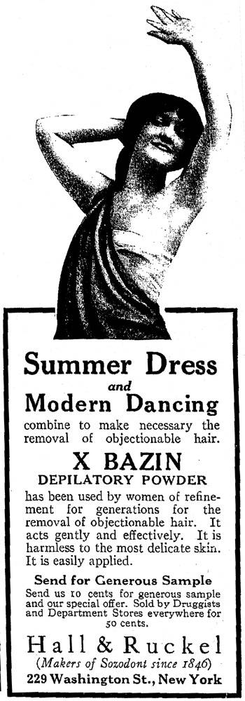 20세기 초 미국의 겨드랑이 제모 광고.