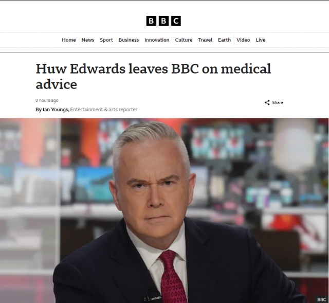 휴 에드워즈의 사직 소식을 보도한 BBC. BBC 홈페이지 캡처