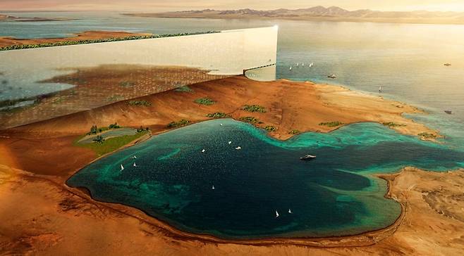 사우디아라비아 네옴 프로젝트 거울도시 '더 라인' 콘셉트 이미지. 사진=네옴 홈페이지 갈무리