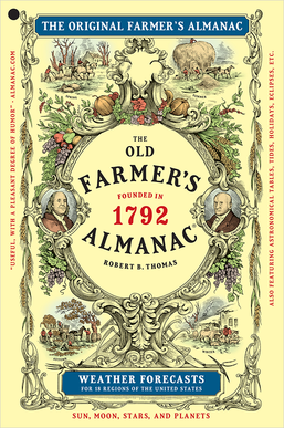18세기 버전 정보-오락의 '포털'이었던 로버트 베일리 토머스의 '늙은 농부의 연감'. 위키피디아