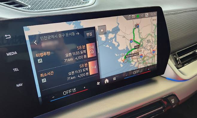 BMW는 뉴 X2에 기본 내비게이션으로 티맵(TMAP)과 협력해 만든 한국형 내비게이션을 적용했다. (사진=이데일리 이다원 기자)