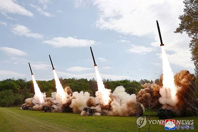 지난 23일 진행된 북한의 핵반격가상종합전술훈련 모습 [연합뉴스 자료사진]