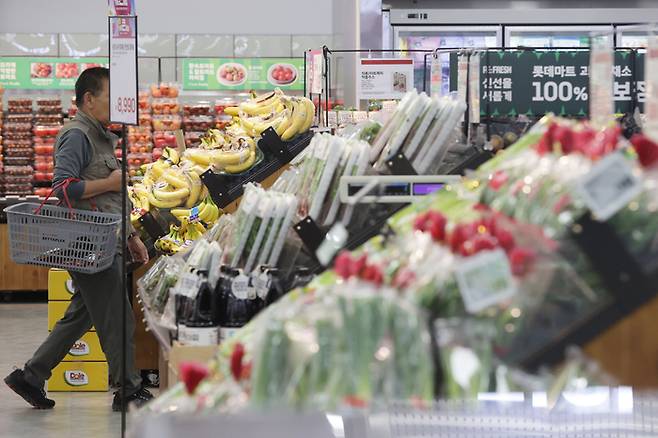 주요 선진국과 비교해 우리나라의 과일·채소 가격이 크게 뛰었다는 조사 결과가 나온 지난 22일 서울의 한 대형마트에서 시민들이 장을 보고 있다. [사진 출처 = 연합뉴스]