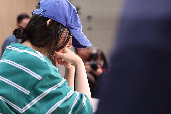 민희진 어도어 대표가 25일 오후 서울 서초구 한국컨퍼런스센터에서 열린 입장 발표 기자회견에 참석했다. (출처=연합뉴스)