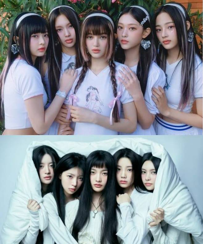 뉴진스(위)와 아일릿(아래)