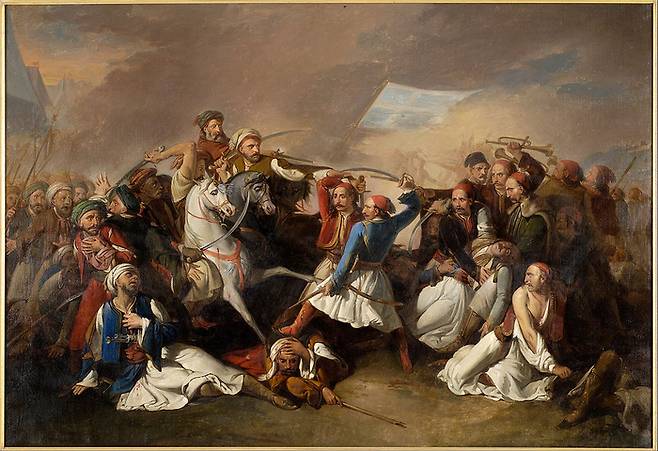 그리스 독립 전쟁을 묘사한 마르시글리 필리포의 작품.
