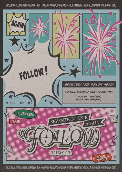 그룹 세븐틴이 27일, 28일 ‘SEVENTEEN TOUR ‘FOLLOW’ AGAIN TO SEOUL’을 개최한다. 사진=플레디스