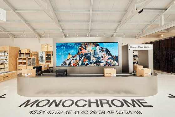 BTS's pop-up store ″Monochrome,″ currently open at the Ap Again event venue in Seongdong District, eastern Seoul from Friday to May 12. [BIGHIT MUSIC]