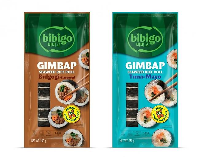 CJ제일제당이 호주에 출시한 '비비고 참치마요 김밥(오른쪽), 불고기 김밥'/ CJ제일제당 제공