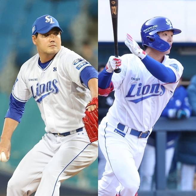삼성 투수 김태훈-타자 김태훈. 삼성 제공