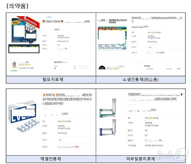 주요 적발 사례(식품의약품안전처 제공)