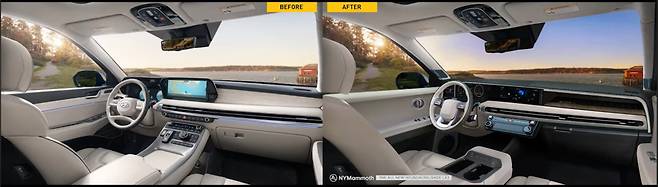 현대차 '팰리세이드' 실내와 '팰리세이드 풀체인지' 예상도 (출처 : 뉴욕맘모스)