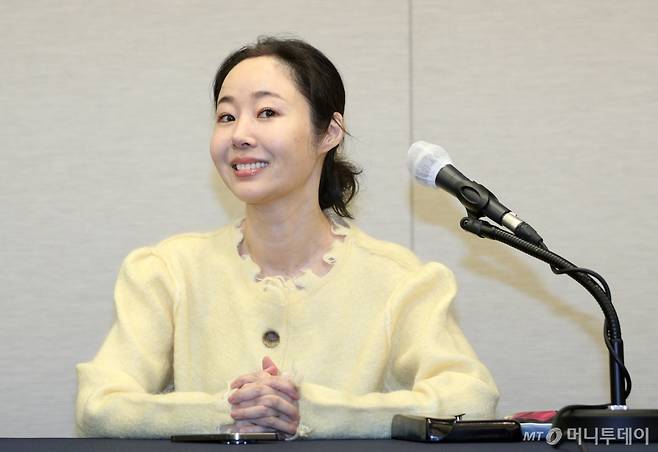 민희진 어도어 대표가 31일 서울 중구 프레스센터에서 어도어 임시주주총회 관련 기자회견을 하고 있다. /사진=뉴스1