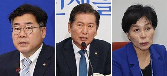 박찬대, 정청래, 최민희(왼쪽부터 순서대로)