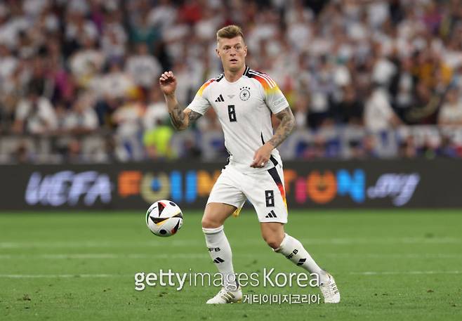 15일 푸스발 아레나 뮌헨에서 열린 유로 2024 개막전 독일과 스코틀랜드의 경기. 선발로 나선 크로스의 모습. 사진=게티이미지