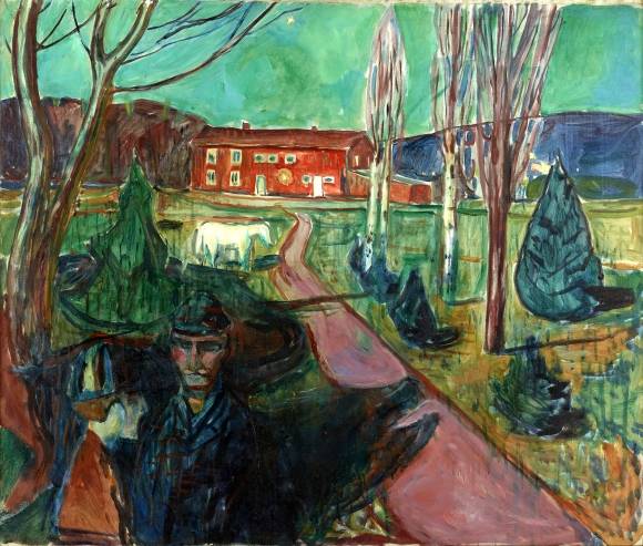 에켈리에서 고립된 삶을 살았던 뭉크는 주변에서 작품 소재를 찾았다. ‘밤의 정취’(1932~1934·14섹션)는 따뜻한 색조와 섬세한 붓놀림을 통해 평온함과 고독감을 동시에 불러일으킨다.