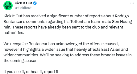 Kick It Out 공식 X(구 트위터) 캡처