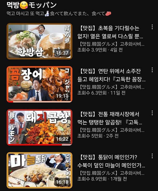 다케다씨가 운영하는 유튜브 '고추와사비 채널'. /온라인캡처