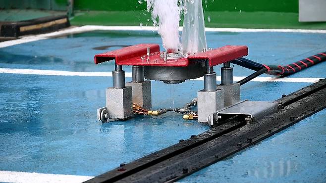 '건물용 전기차 화재진압 시스템' 핵심 장비인 드릴 렌스(Drill Lance). 사진=DL이앤씨