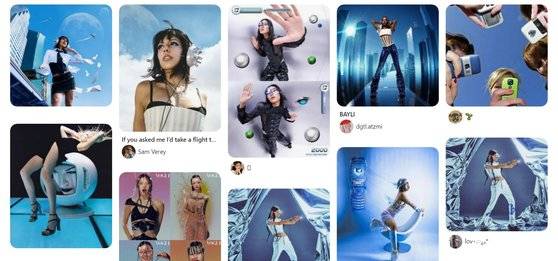 이미지 기반 SNS인 핀터레스트에서 '푸르티거 에어로 아웃핏'을 검색하면 나오는 이미지들. 사진 LF