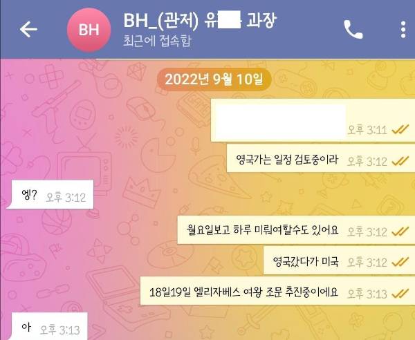 김건희 여사 측 언론에 배포한 텔레그램 화면 갈무리/제공=최지우 변호사