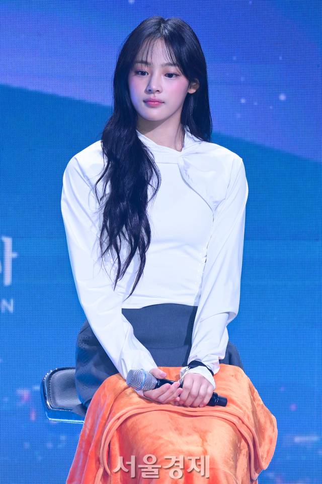 그룹 뉴진스(New Jeans) 민지가 11일 오전 서울 용산구 그랜드 하얏트 서울에서 진행된 ‘2024 한국관광 명예홍보대사 위촉식’에 참석했다. 김규빈 기자 2024.07.11