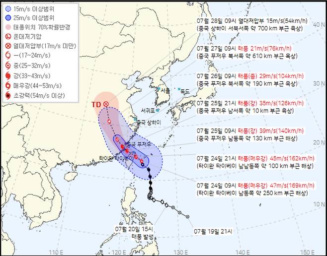제 3호 태풍 '개미' 예상경로/사진=기상청