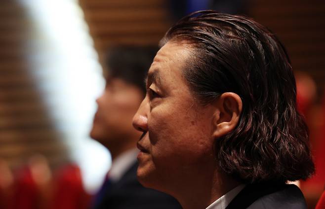 김판곤 감독, 울산 HD로
(서울=연합뉴스) 김성민 기자 = 김판곤 울산 HD 감독이 5일 오전 서울 종로구 아산정책연구원에서 열린 취임 기자회견에 참석해 있다. 2024.8.